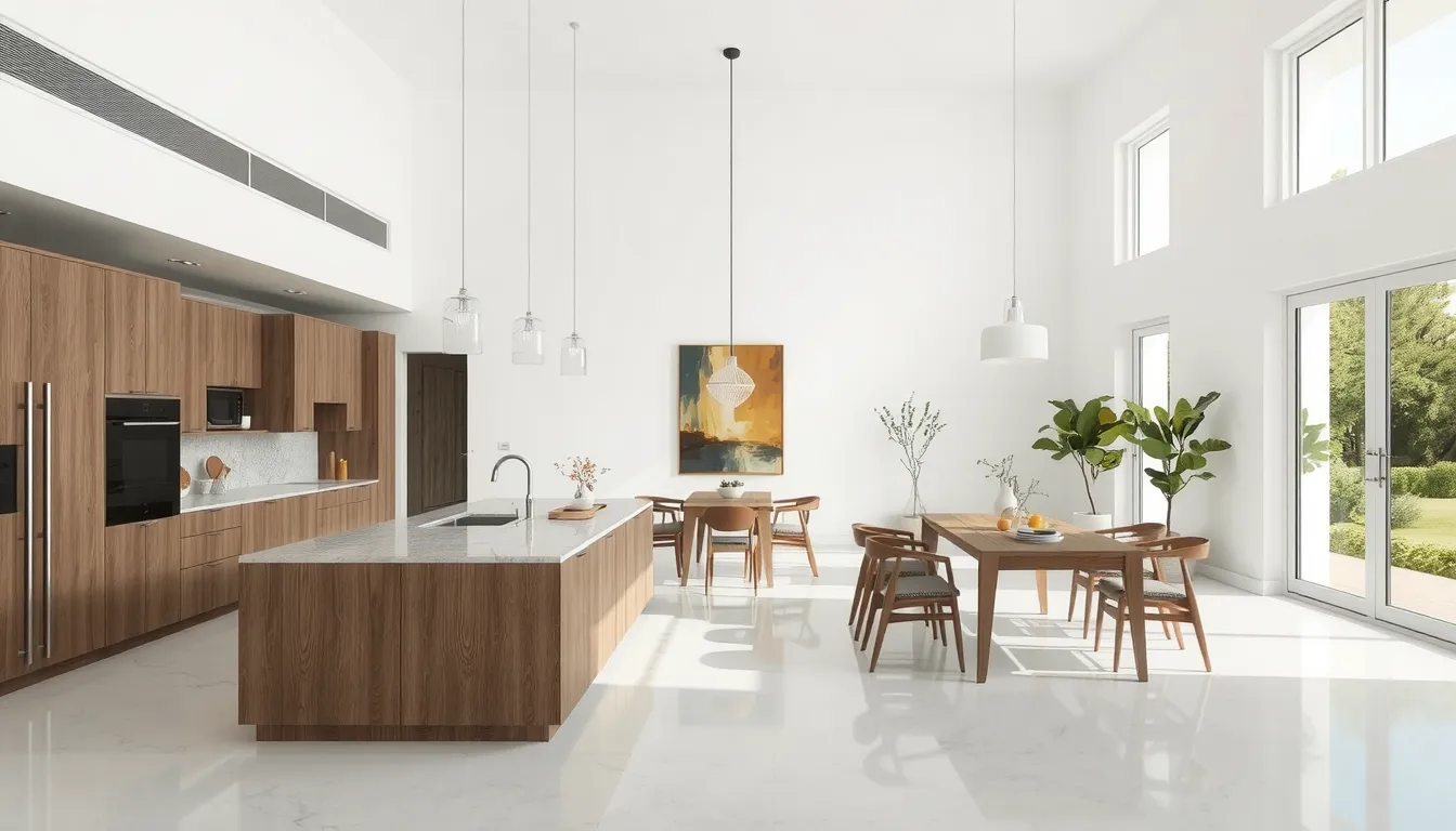 cuisine ouverte sur salle à manger