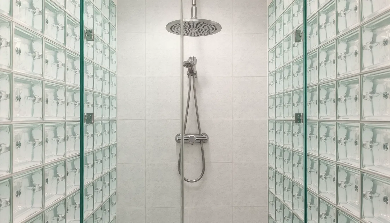 douche en brique de verre