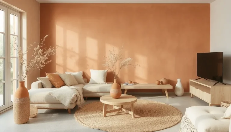 Salon terracotta et beige : 25 idées déco et associations pour une pièce chaleureuse